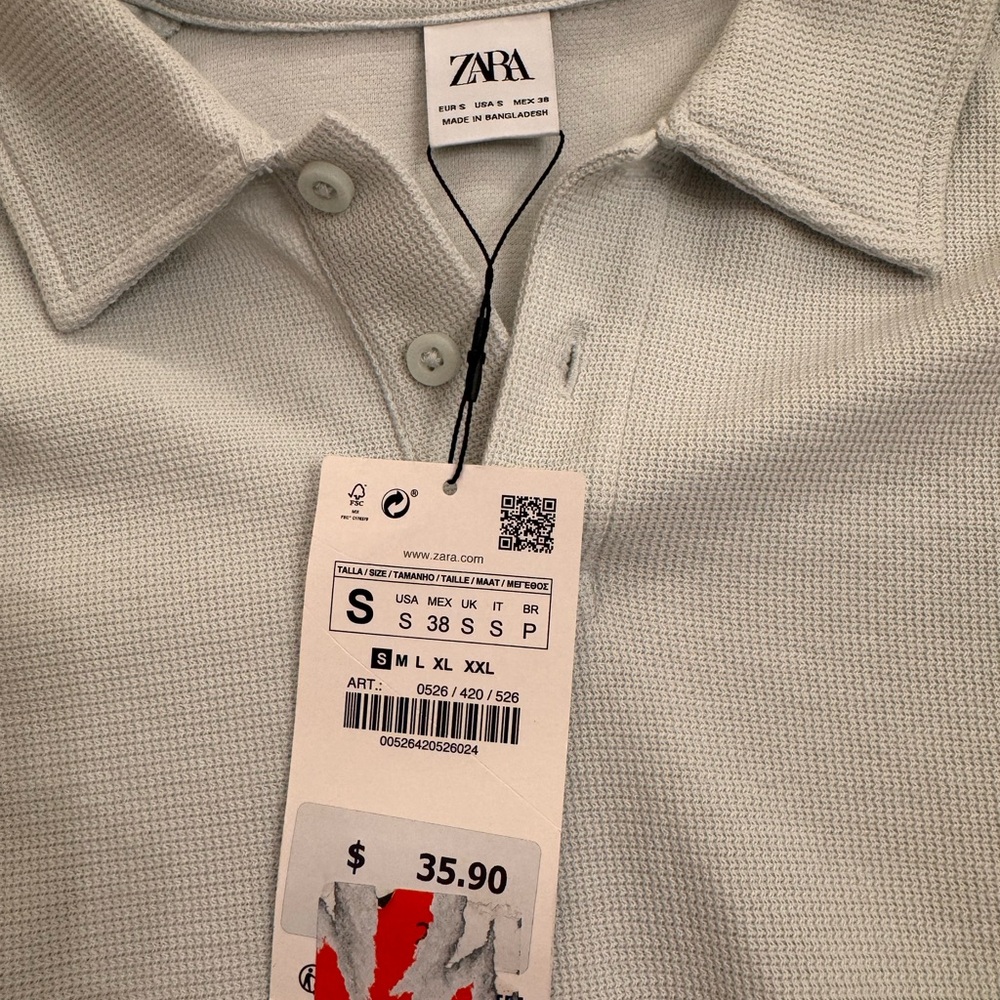 Zara Light Mint Green Polo Shirt - Picture 2 of 4